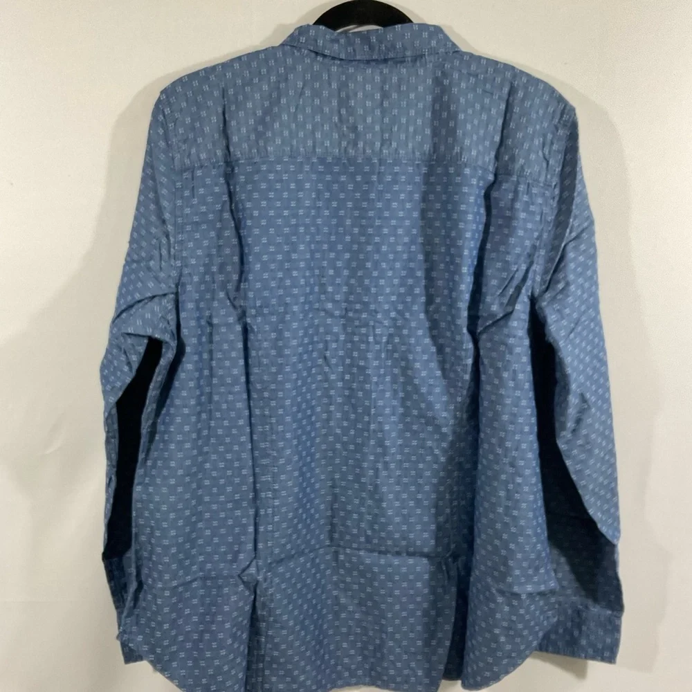 Talbots Womens Blue Textured Buttoned Shirt - Picture 4 of 8